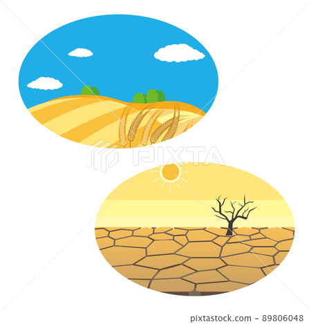 Image of good harvest and drought 89806048
