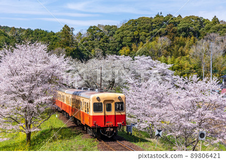 Train passing through Itabu Station Train passing through Itabu Station 89806421