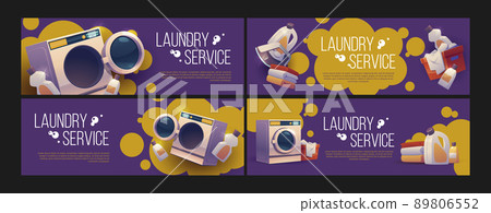 Laundry service posters with washing machine Laundry service posters with washing machine 89806552