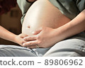 Pregnant woman's stomach 89806962