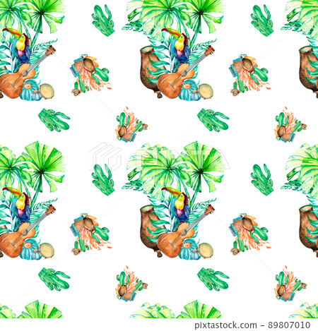Seamless pattern for Festa Junina watercolor illustration Seamless pattern for Festa Junina watercolor illustration 89807010
