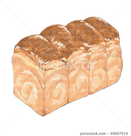 Illustration of hand-painted mountain-shaped bread 89807019