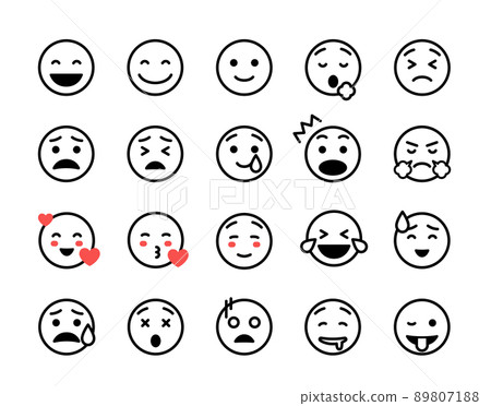 Smiley set with various facial expressions Emoji Smiley set with various facial expressions Emoji 89807188