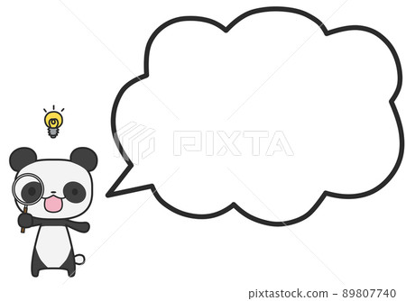 A panda found with a magnifying glass and a simple mokomoko balloon A panda found with a magnifying glass and a simple mokomoko balloon 89807740