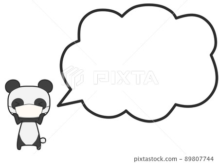 一隻戴著面具的熊貓和一個簡單的氣球 一隻戴著面具的熊貓和一個簡單的氣球 89807744