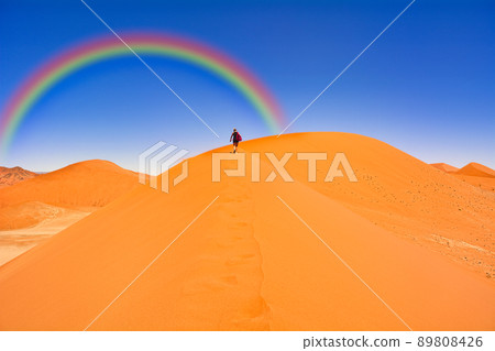 rainbow over the namib desert 89808426