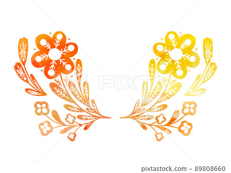 Yellow watercolor clipart frame with flowers on stems with folk art ornaments. Vector rustic templates with floral arrangement with white ornaments. Yellow watercolor clipart frame with flowers on stems with folk art ornaments. Vector rustic templates with floral arrangement with white ornaments. 89808660