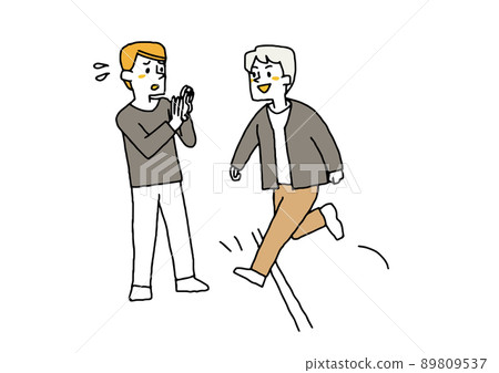 A person who freely enters the boundaries of others, a comical handwritten person, a vector, and a warm line drawing. A person who freely enters the boundaries of others, a comical handwritten person, a vector, and a warm line drawing. 89809537