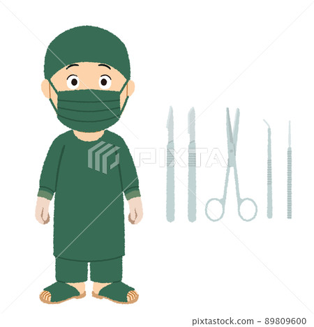 Illustration of surgical gown Illustration of surgical gown 89809600