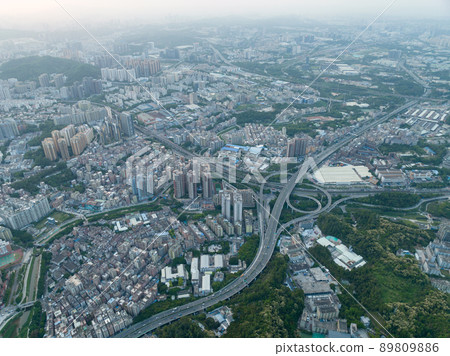Aerial view of landscape in Shenzhen city, China 89809886