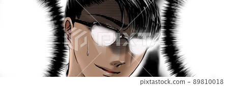 Cartoon handsome glasses scammer A color illustration that is impatient with ingenuity Cartoon handsome glasses scammer A color illustration that is impatient with ingenuity 89810018