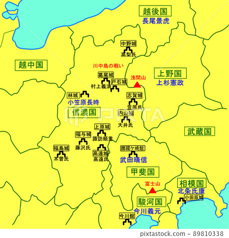 Takeda Shingen's invasion of Shinano Province Map Takeda Shingen's invasion of Shinano Province Map 89810338