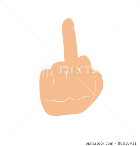 Hand, middle finger. Fuck you symbol. Vector simple illustration 89810411