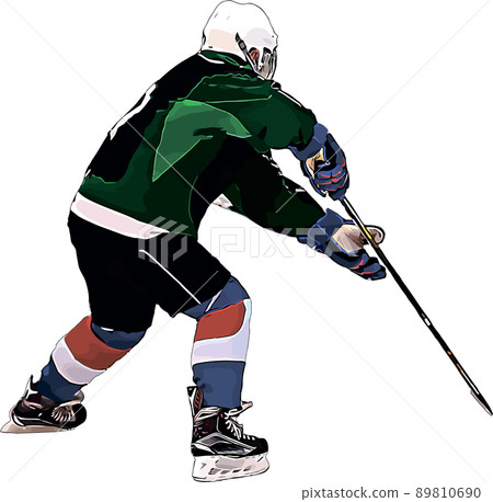 Color vector image of the player of the hockey team Color vector image of the player of the hockey team 89810690