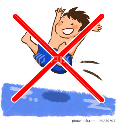 No boys jumping into the water 89810701