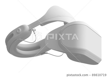 Virtual reality glasses isolated on white monochrome background. 3d render of goggles for virtual design in augmented reality or virtual gaming 89810719