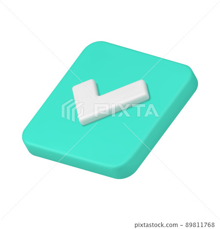 Isometric green diagonal placed accept checkmark squared realistic 3d icon vector illustration Isometric green diagonal placed accept checkmark squared realistic 3d icon vector illustration 89811768