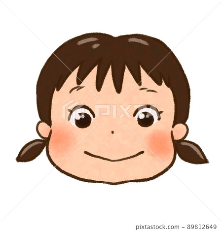 一個微笑的女孩的臉 一個微笑的女孩的臉 89812649