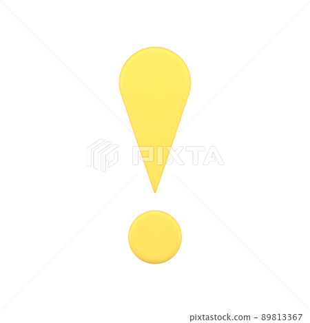 Glossy yellow exclamation mark beware error dangerous caution symbol realistic 3d icon vector Glossy yellow exclamation mark beware error dangerous caution symbol realistic 3d icon vector 89813367