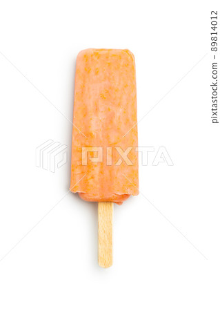 Fruity ice lolly. Sweet popsicle isolated on white background. Fruity ice lolly. Sweet popsicle isolated on white background. 89814012