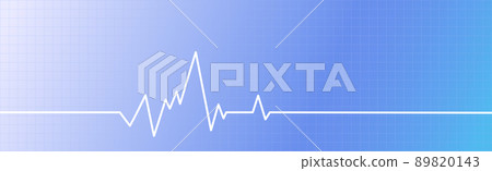 Panoramic blue medical background pulse line - Vector 89820143
