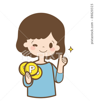 A smiling woman who got points A smiling woman who got points 89820315