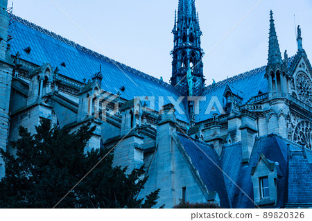 法國巴黎黃昏的巴黎圣母院 89820326