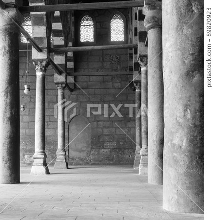 Corridor at historic Mosque of Sultan al Nasir Muhammad Ibn Qalawun, Citadel of Cairo, Egypt 89820923