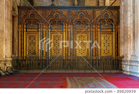 Shrine of Muhammad Ali with golden decorations, Mosque of Muhammad Ali, Citadel of Cairo, Egypt 89820939