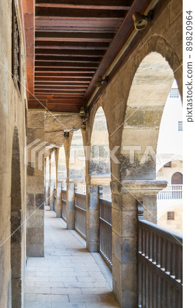 One of the arcades surrounding the courtyard of caravansary of Bazaraa, Cairo, Egypt One of the arcades surrounding the courtyard of caravansary of Bazaraa, Cairo, Egypt 89820964