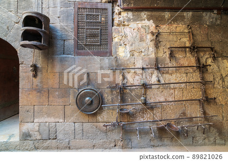 Old copper scale located at the courtyard of Gayer Anderson house, adjacent to Mosque of Ahmad ibn Tulun, Cairo, Egypt Old copper scale located at the courtyard of Gayer Anderson house, adjacent to Mosque of Ahmad ibn Tulun, Cairo, Egypt 89821026