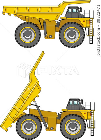 Off-highway trucks. Heavy mining trucks. Vector illustration. 89822471
