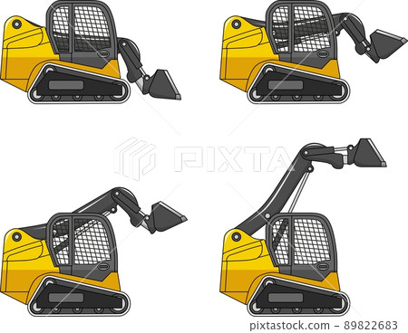 Skid steer loaders. Heavy construction machines. Vector illustration Skid steer loaders. Heavy construction machines. Vector illustration 89822683