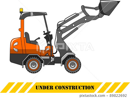 Skid steer loader. Heavy construction machine. Vector illustration Skid steer loader. Heavy construction machine. Vector illustration 89822692
