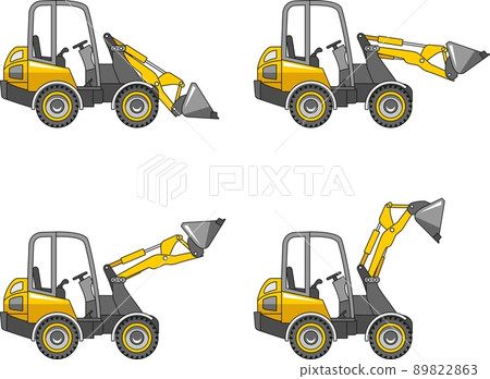 Skid steer loaders. Heavy construction machines. Vector illustration 89822863