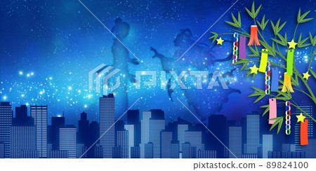 七夕城市景觀背景素材 89824100