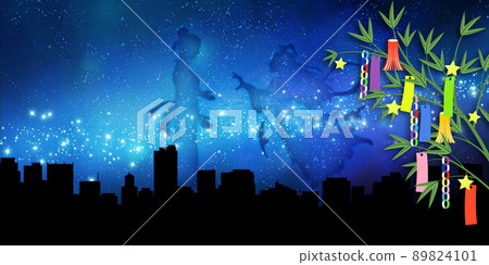 七夕城市景觀背景素材 89824101