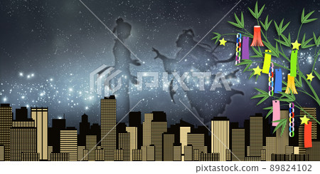 七夕城市景觀背景素材 89824102
