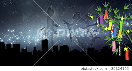 七夕城市景觀背景素材 89824103
