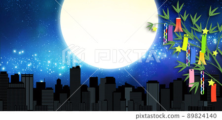 Tanabata cityscape background material Tanabata cityscape background material 89824140