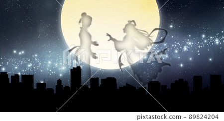七夕城市景觀背景素材 89824204