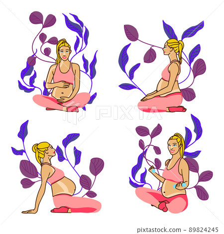 Set of gymnastics for pregnant womenn Set of gymnastics for pregnant womenn 89824245