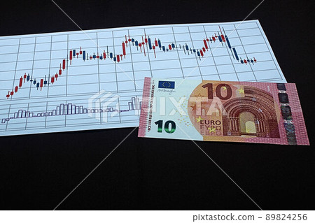 [Thumbnails of articles on foreign exchange, stocks, dollars, euros, bitcoins, etc.] Dollars, euro bills and charts 89824256