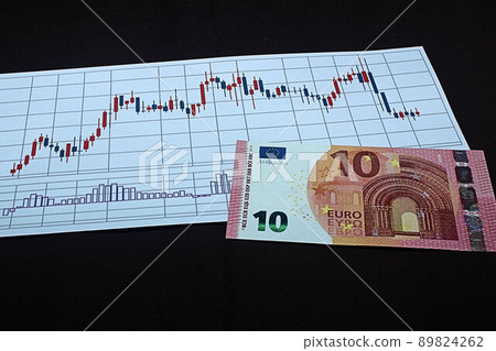 [Thumbnails of articles on foreign exchange, stocks, dollars, euros, bitcoins, etc.] Dollars, euro bills and charts 89824262