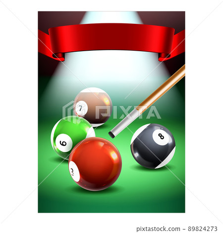Billiards Tournament Promotional Poster Vector 89824273