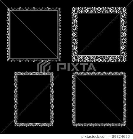 Set of decorative frames Elegant vector element for design in Eastern style, place for text. Floral black and white borders. Lace illustration for invitations and greeting cards. Set of decorative frames Elegant vector element for design in Eastern style, place for text. Floral black and white borders. Lace illustration for invitations and greeting cards. 89824633