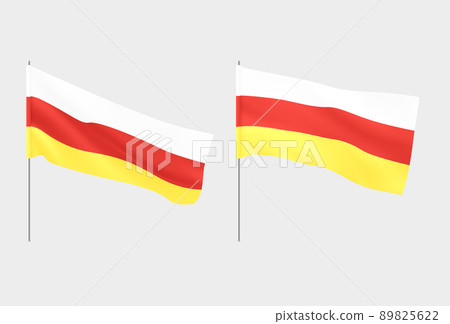 South Ossetia flags. Set of national realistic South Ossetia flags. South Ossetia flags. Set of national realistic South Ossetia flags. 89825622