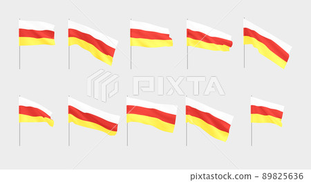 South Ossetia flags. Set of national realistic South Ossetia flags. South Ossetia flags. Set of national realistic South Ossetia flags. 89825636