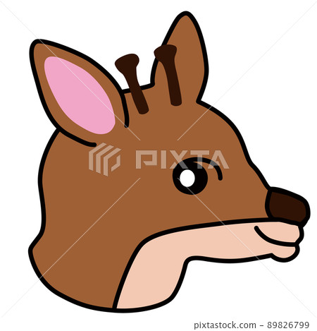 可用作圖標的鹿臉插圖 89826799