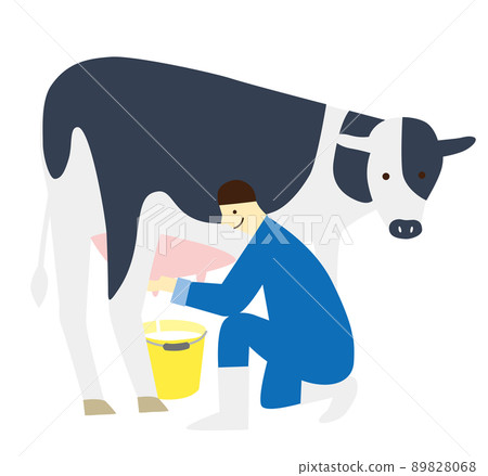 農業女孩 乳製品女孩 乳製品婦女插圖 牛奶 89828068